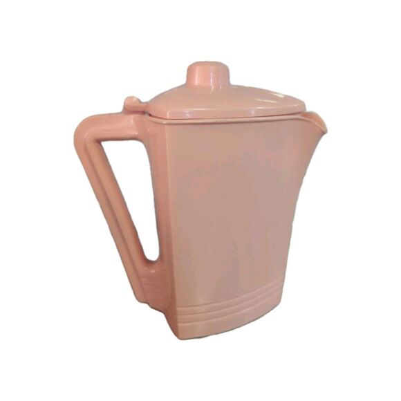 Vintage MCM Retro The Dripless One Pink Plastic Creamer Pitcher Lid Pulmosan - Picture 1 of 8